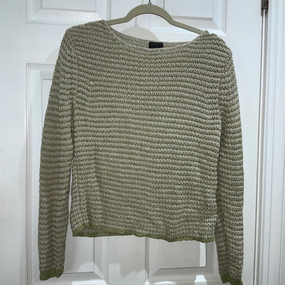 Sigrid Olsen vintage knit silk blend top Sz M green / yellow - Picture 1 of 4